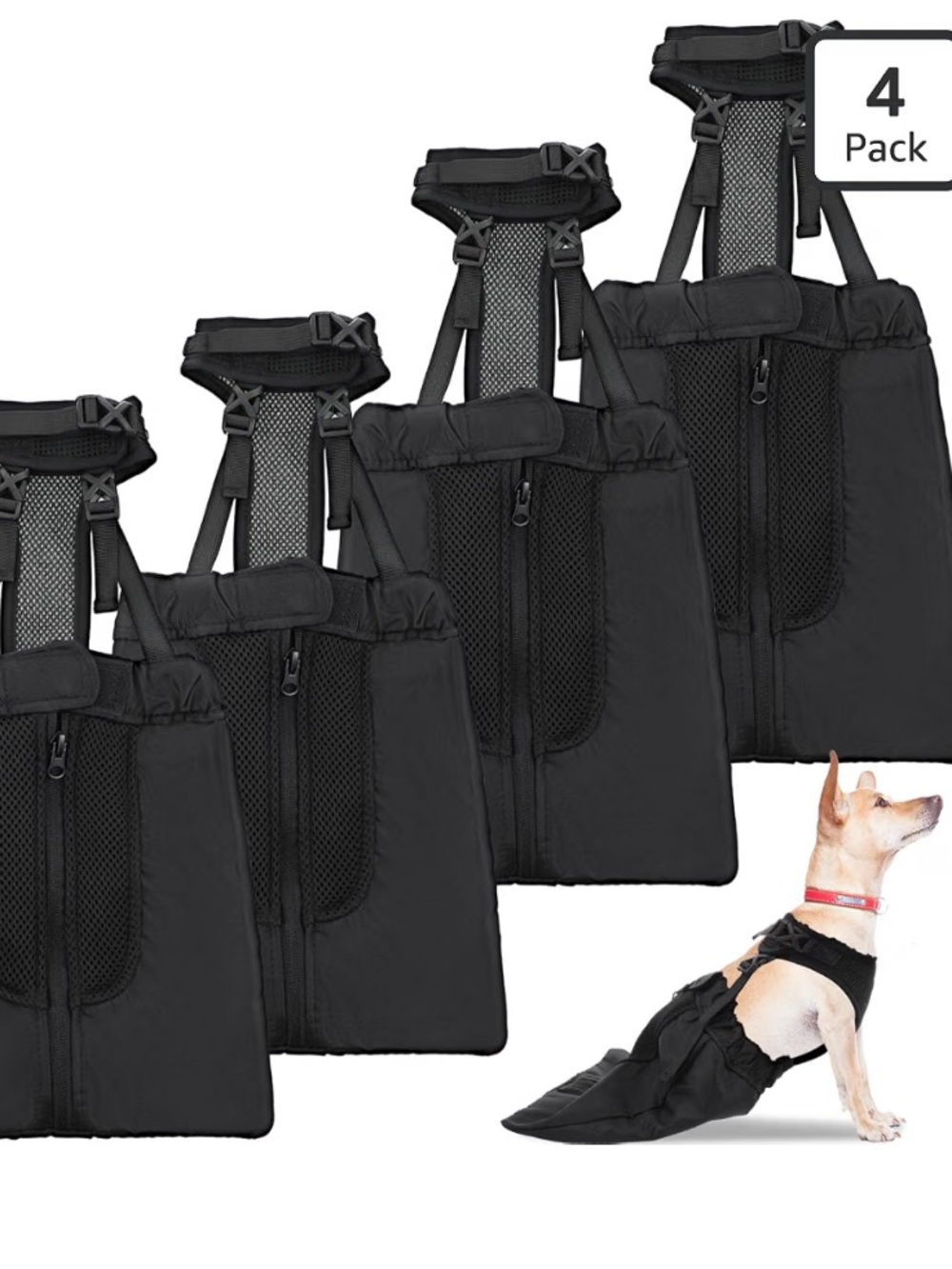 NWT Four (4) Adjustable Dog Drag Bags for Paralyzed Rear Legs